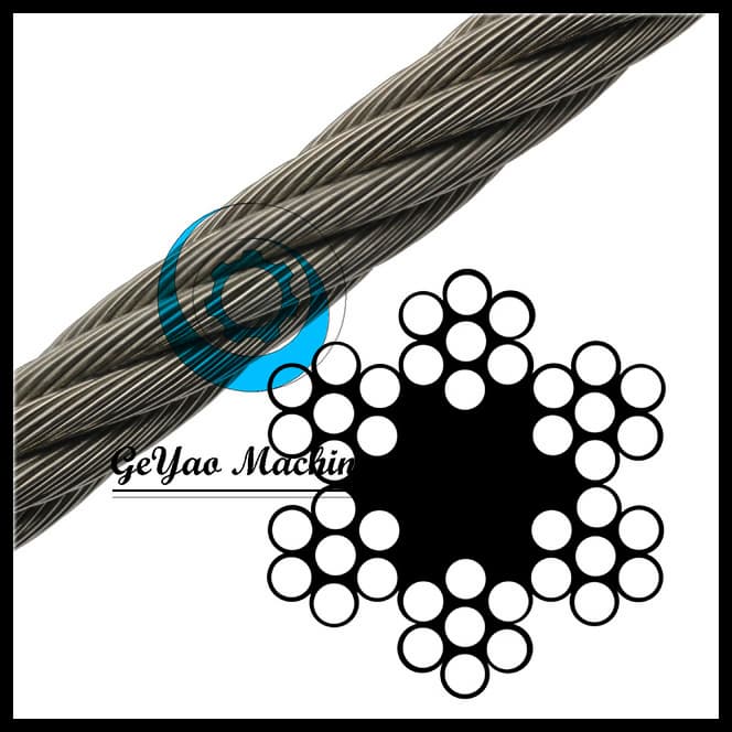 Bright Wire Rope Sand Line _ Fiber Core 6x7_Linear Foot_